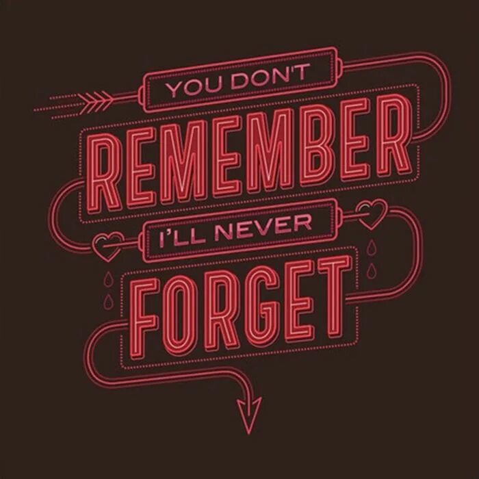 Never forget. Poster Typography about Love.