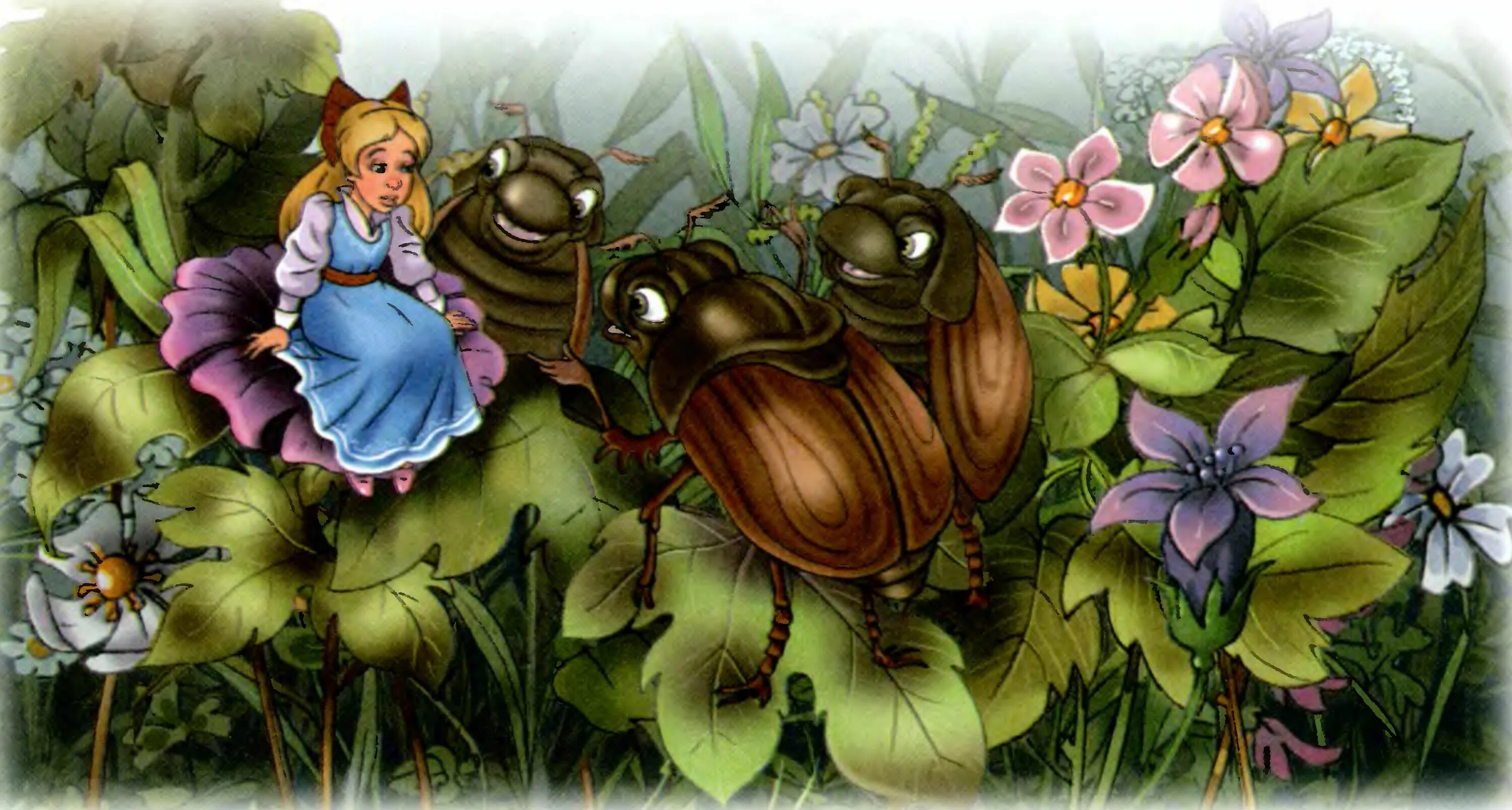 жук для детей. дюймовочка иллюстрации. сказка дюймовочка жук. герои сказки дюймовочка андерсена. иллюстрации джона пейшенса.