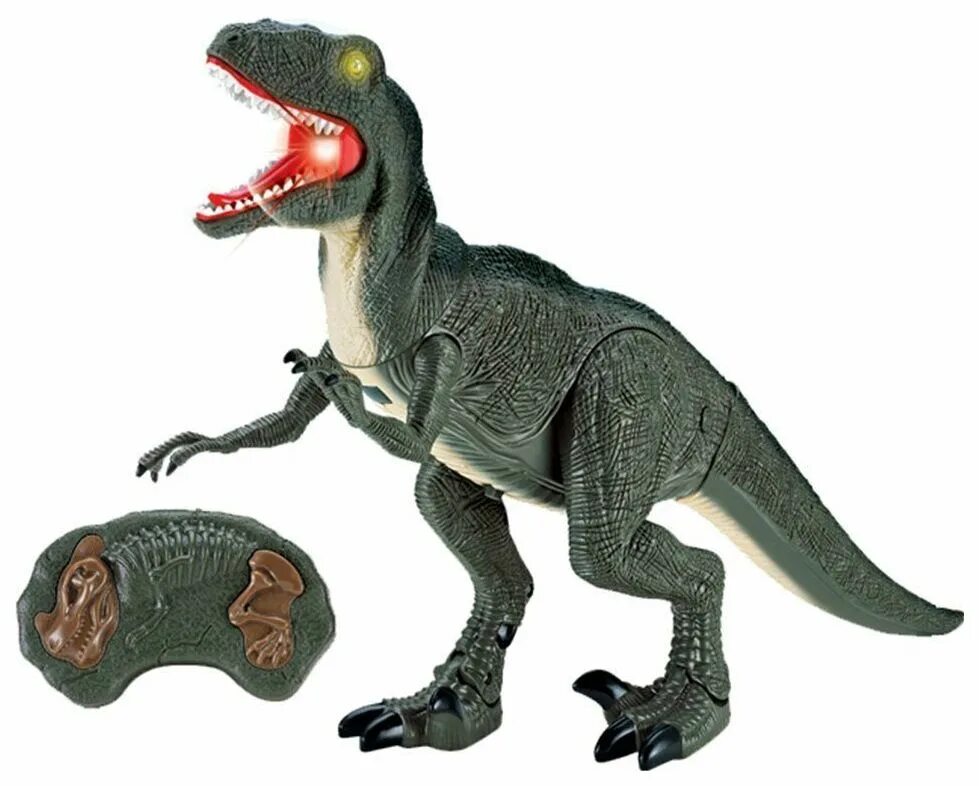 Schleich 14585 Велоцираптор. Велоцираптор, m (11 см). Радиоуправляемый динозавр Тираннозавр (52 см, свет, звук, акк+ЗУ) - rs6122а. Робот р/у динозавр rs6124a.