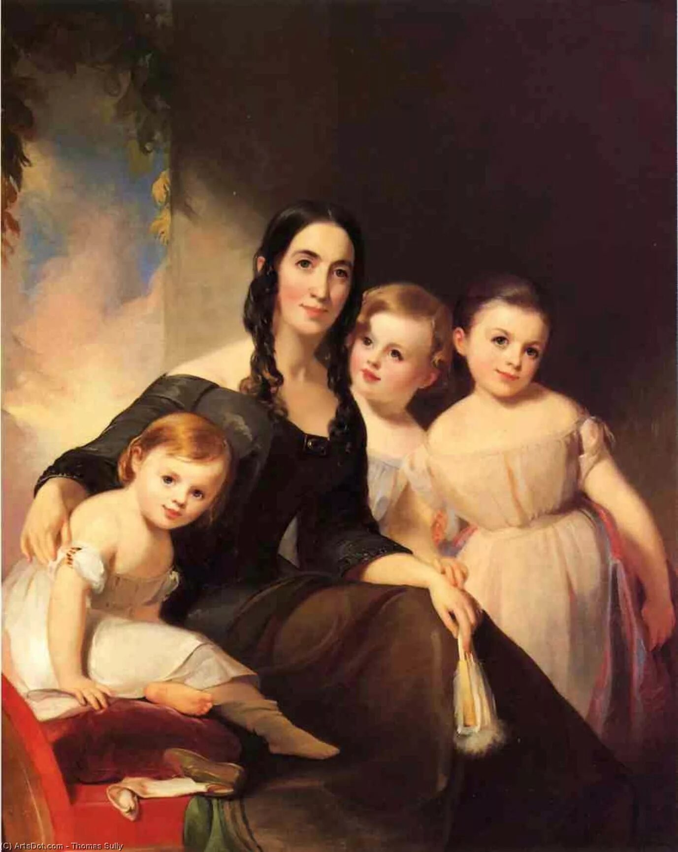 Трех дочерей имел. Семейный портрет живопись. Групповой портрет. Трое детей живопись. Картины с детьми известных художников.