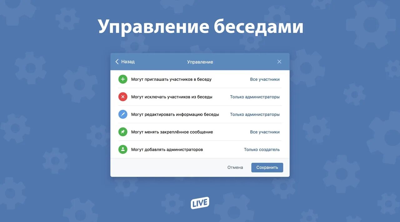 Беседа ВКОНТАКТЕ. Беседа сообщества ВК. Управление беседой в ВК. Приглашение в беседу.