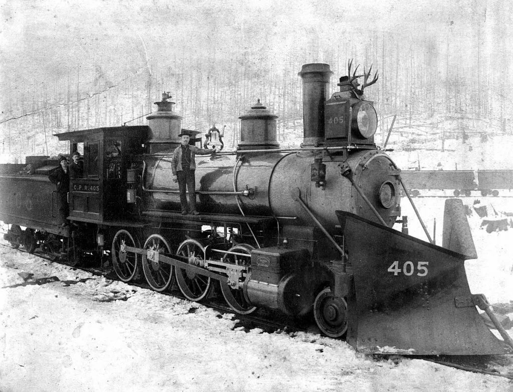 Железные дороги 1880. Vintage Canadian Pacific Railway locomotives 1880s. Паровоз 19 века. В США В 1894 Г. сочлененный паровоз типа «маллет».