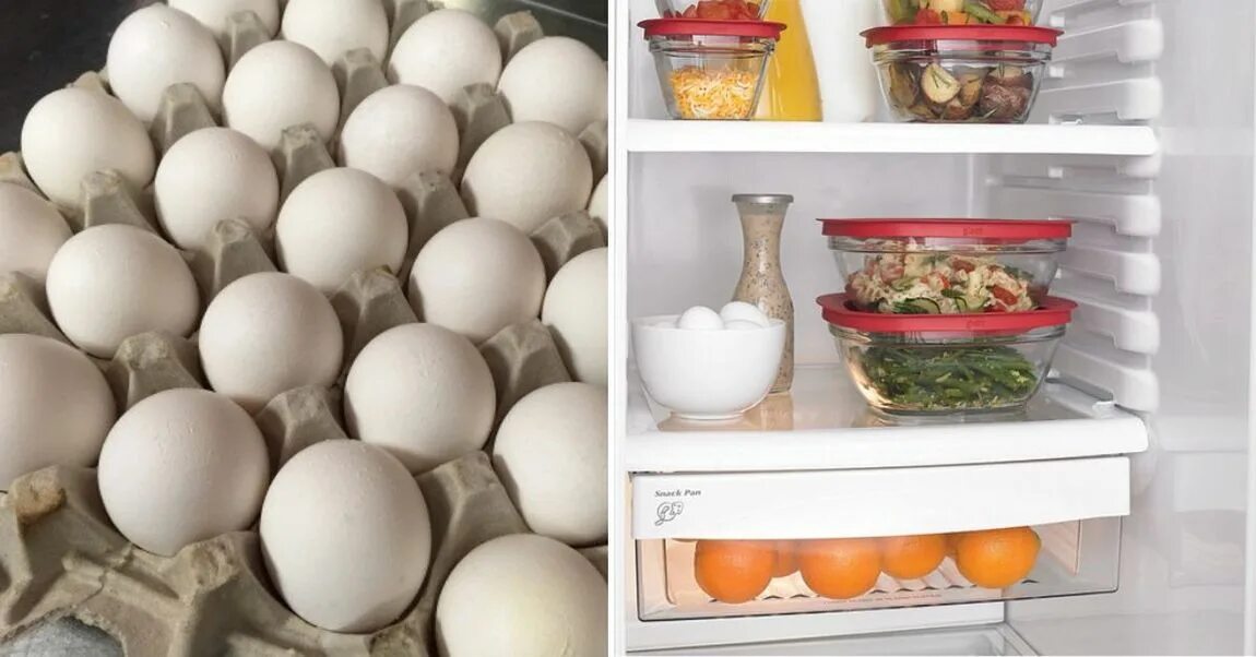 There are many eggs in the fridge