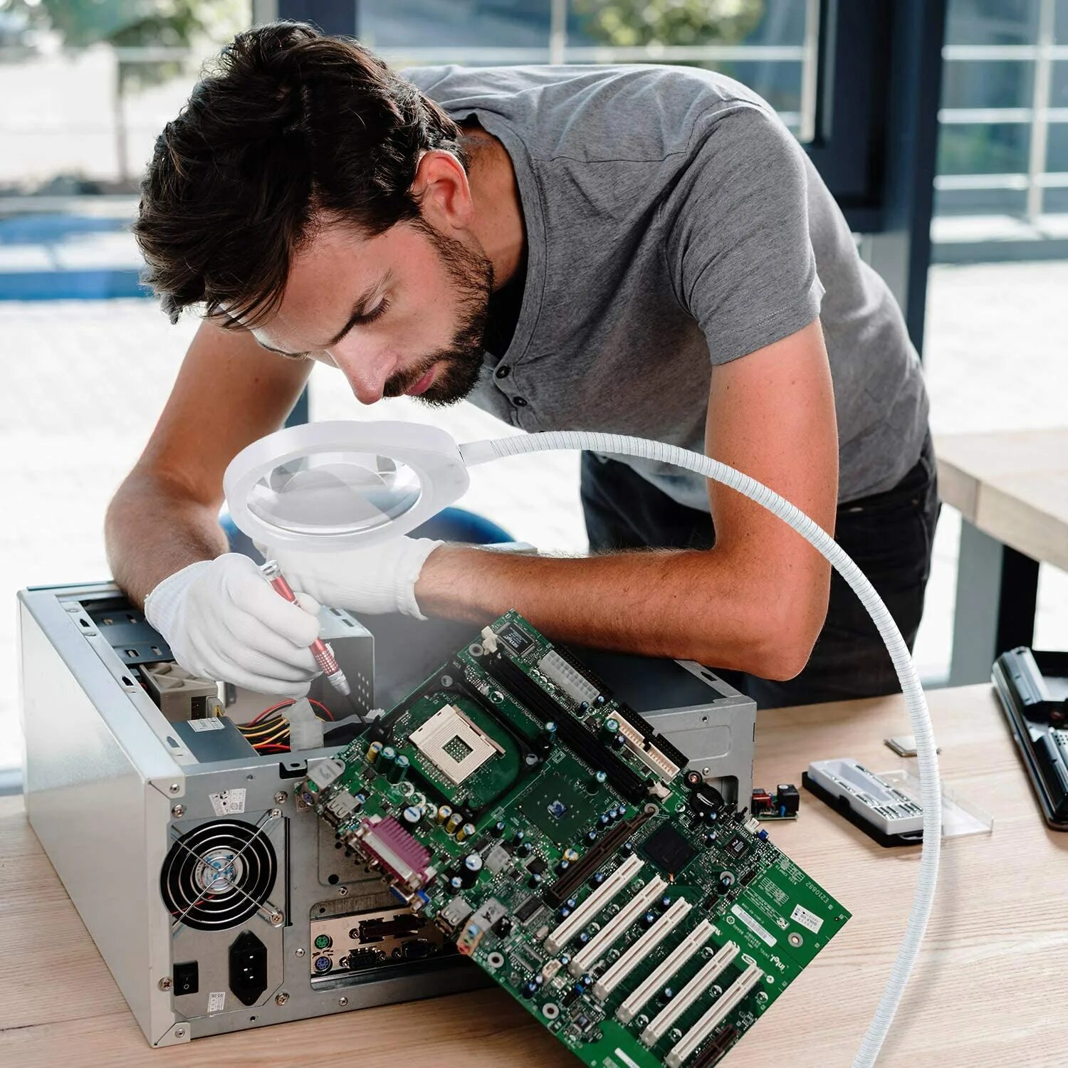 Using hardware. Using hardware
