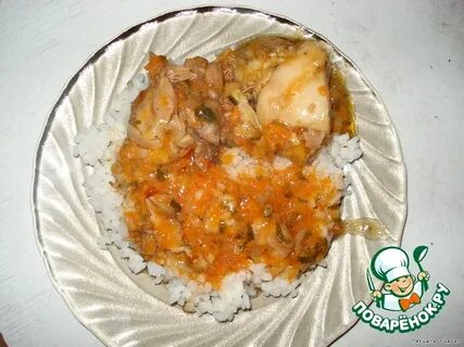 Голень тушеная с морковью и луком