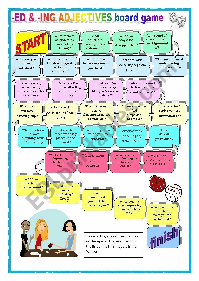 Participles worksheets. Ed ing board game. прилагательные ed ing worksheets. ed ing adjectives board game. прилагательные ed ing упражнения.