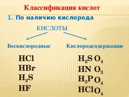 Кислороды содержащие кислоты