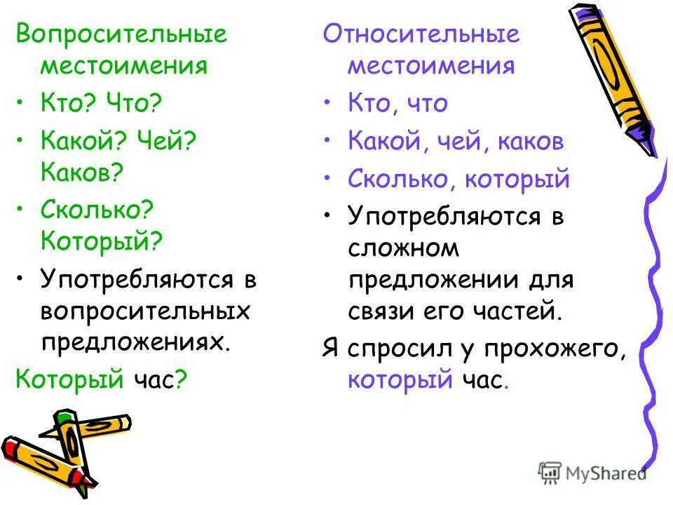 3 относительных местоимений