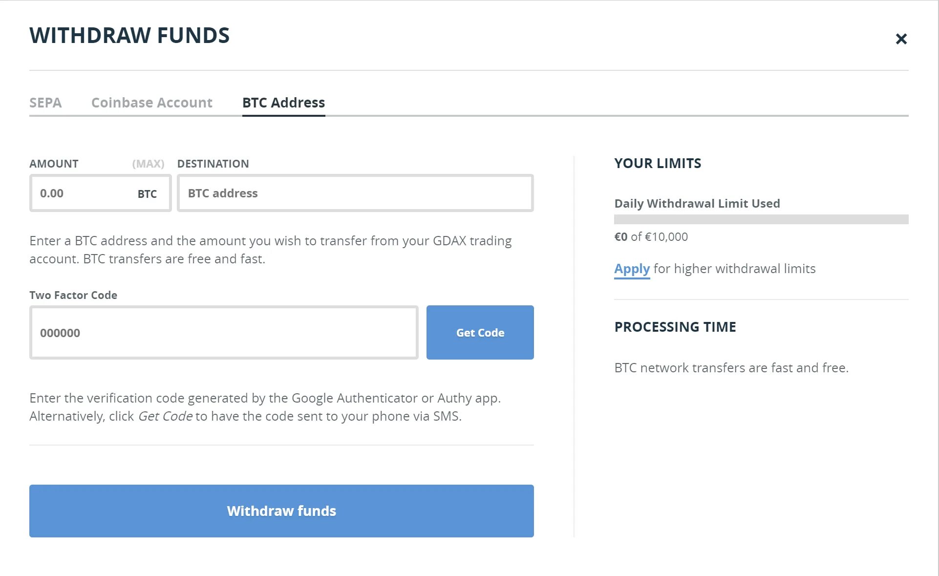 Withdraw Funds. Coinbase verification. BTC withdrawal. Referral Coinbase. Please enter your verification code