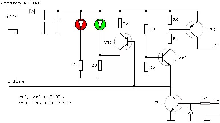 K line com. Самодельный k-line адаптер. USB K-line адаптер на транзисторах. K-line адаптер 2 транзистора. Схема k-line адаптера на 2 транзисторах.