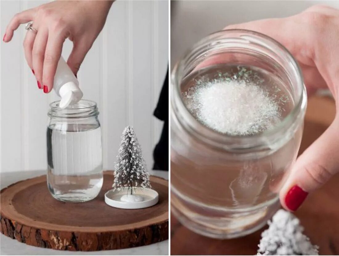 что можно сделать со снегом. самодельные снежные шары. снежный шар своими руками на новый год. поделка в банке на новый год. новогодняя елка в банке.