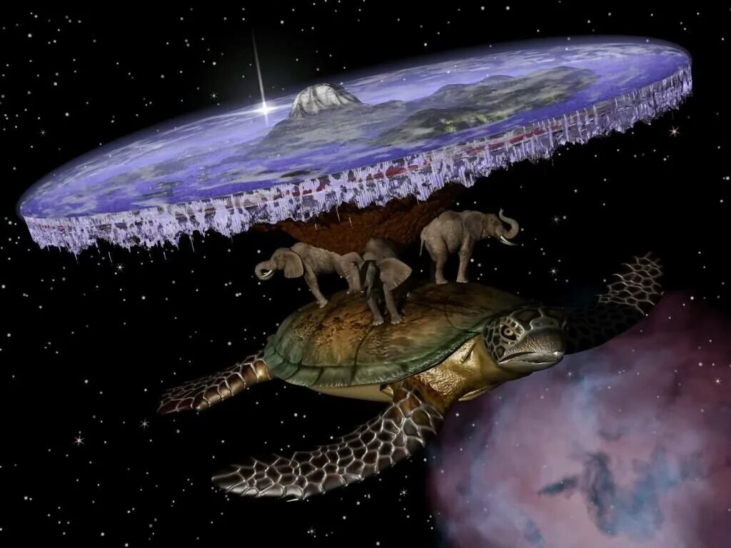 Представления людей о вселенной. Плоская земля Терри Пратчетта. Терри Пратчетт плоский мир черепаха. Космическая черепаха Терри Пратчетт. Древние представления о земле.