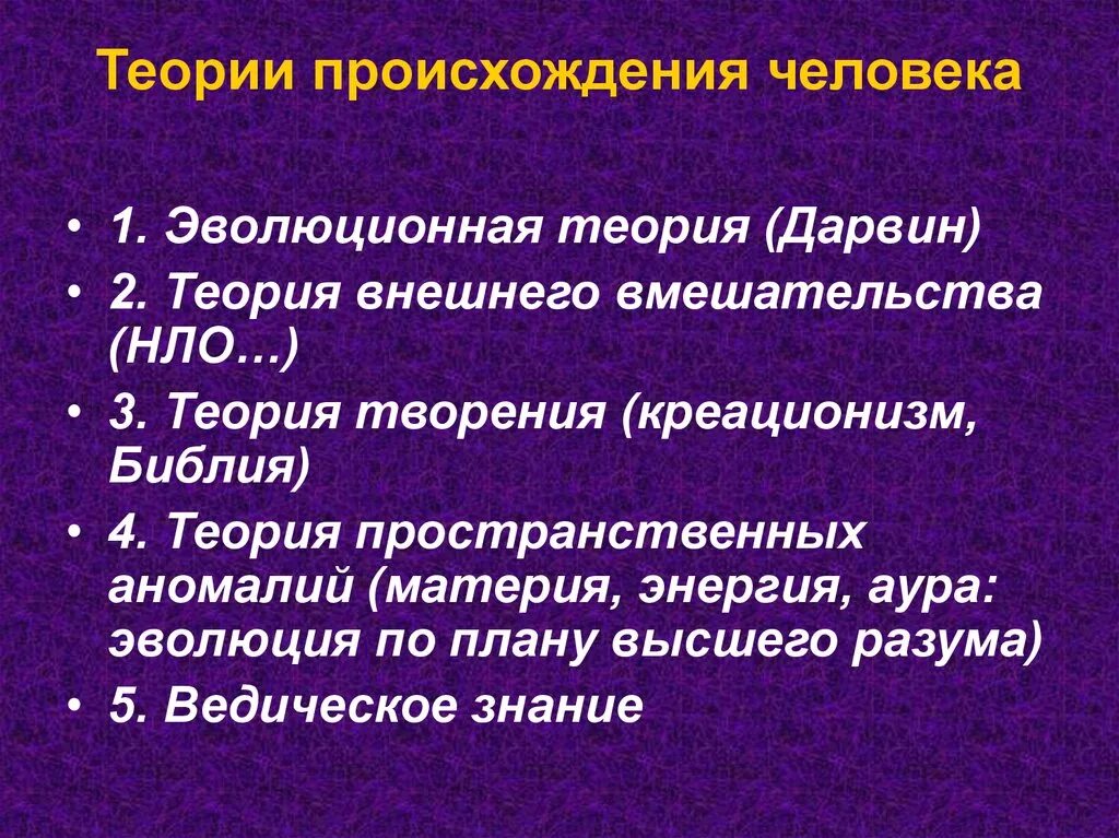 Время возникновения теории