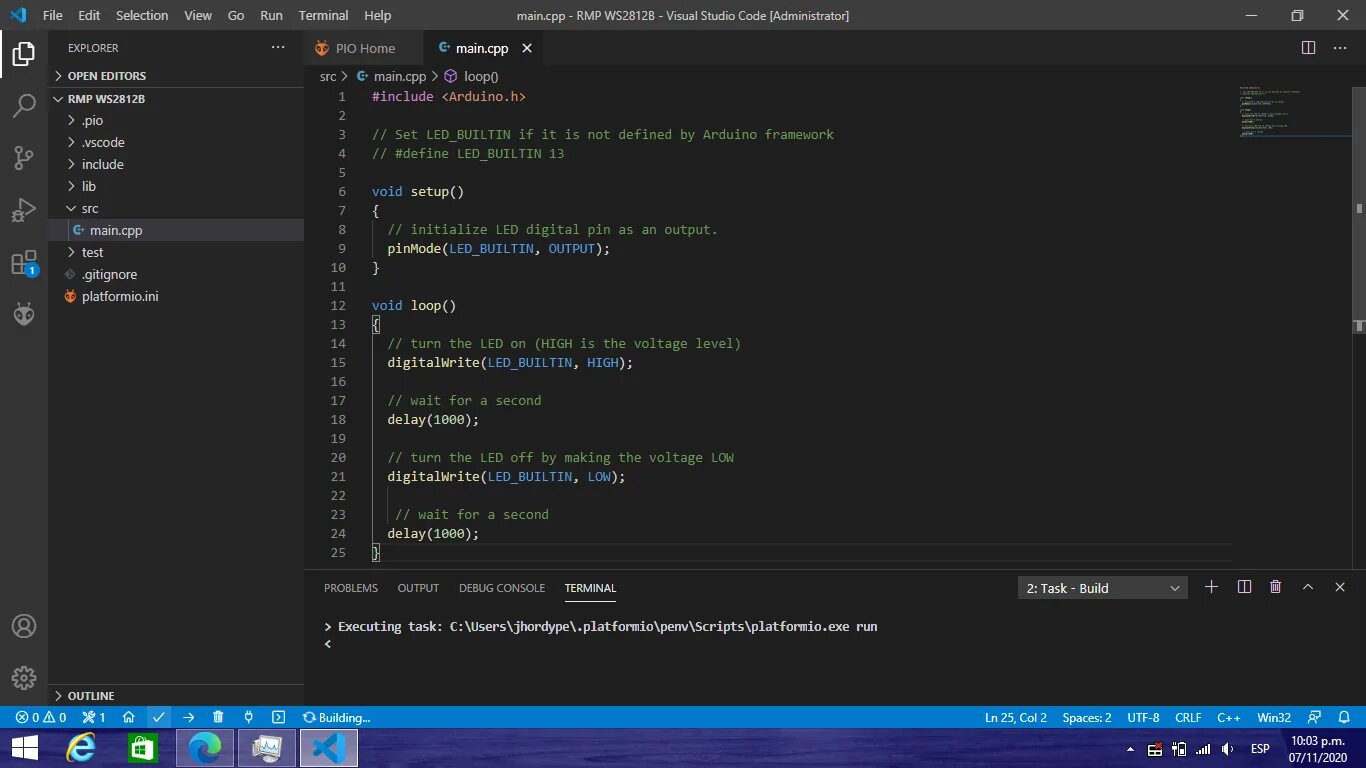 Init if self name. Vscode. platformio terminal. init wednesday.