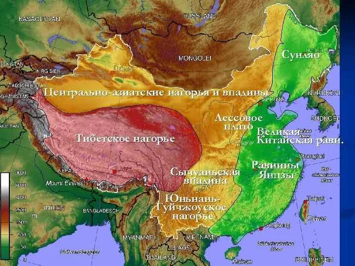 Великое китайское плоскогорье на карте