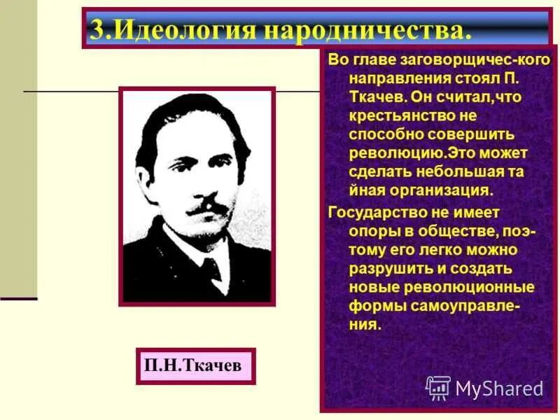 Ткачев революционер народник.