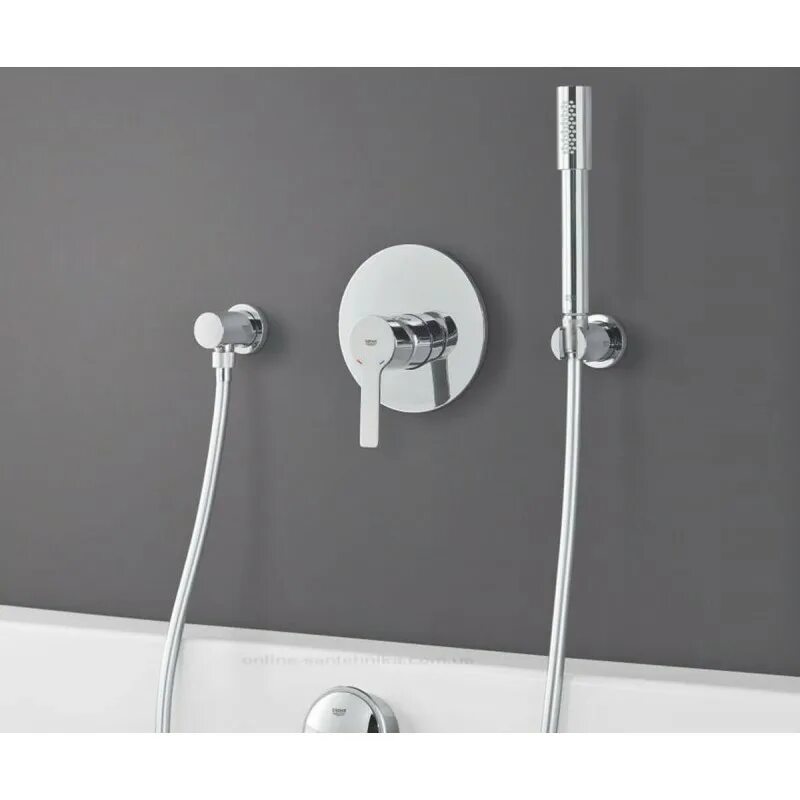 Встроенный смеситель для душа grohe. Смеситель для ванны Грое с душем. Встроенный смеситель для ванны Грое. 27400000 Grohe.