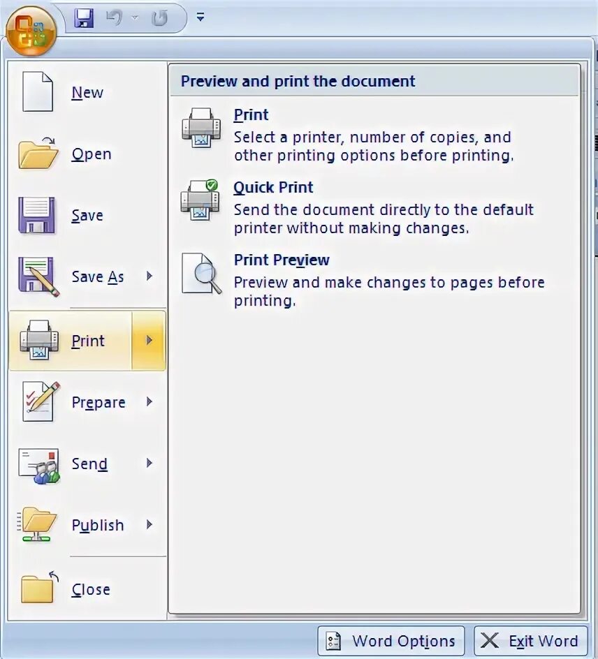 Print select
