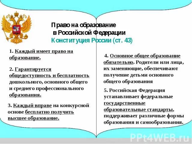 Право на образование российской федерации проект Право на образование российской федерации проект