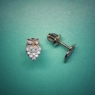 Детские серьги сова