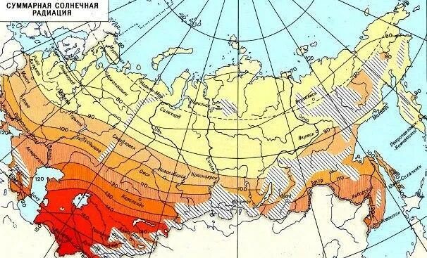 Определить закономерности распределения суммарной радиации. Карта суммарной солнечной радиации россии. суммарная солнечная радиация мыс дежнева. суммарная солнечная радиация в тайге россии. карта распределения солнечной радиации на территории россии.