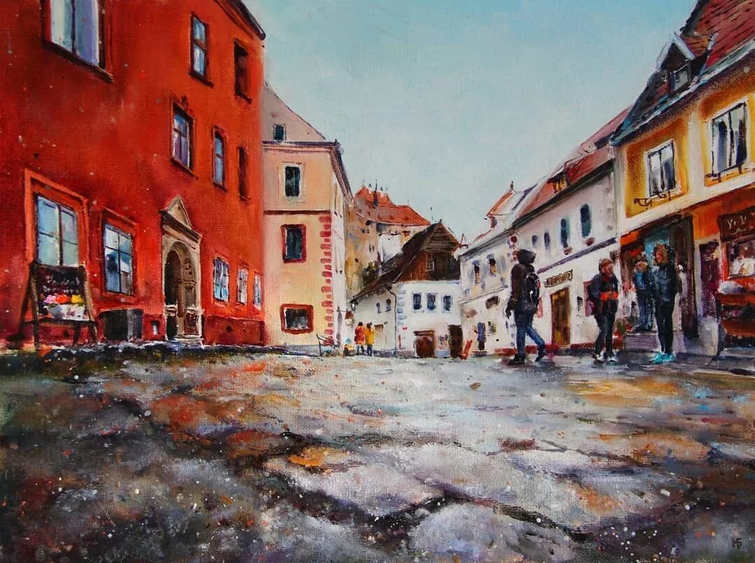 Чешский художник 4. Художник vladimir fechyk. чешский крумлов картины. чешские живописцы. krumlov живопись.