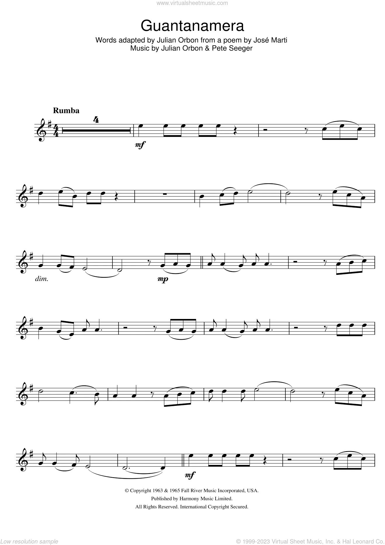 Trumpet Pete. Guantanamera для фортепиано Ноты начинающих. Santa Barbara Trumpet Sheets. Guantanamera текст