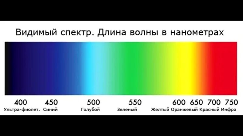 Видимая часть электромагнитного спектра. Длины спектров. Спектр волн. Цвет 650 НМ. Спектры длин волн.