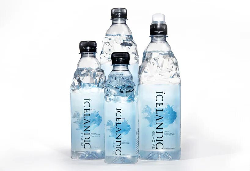 Вода Icelandic Glacial. Дизайн бутылки для воды. Минеральная вода в бутылках. Дизайнерская бутылка для воды.