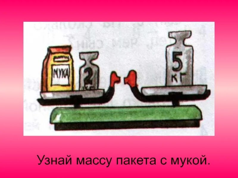 Масса четырех пакетов. Узнай массу пакета с мукой. Масса пакета с мукой 2 кг узнай. Узнай массу пакета с мукой 1 класс. Найти массу пакета.