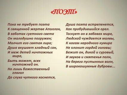 Она была душой поэта