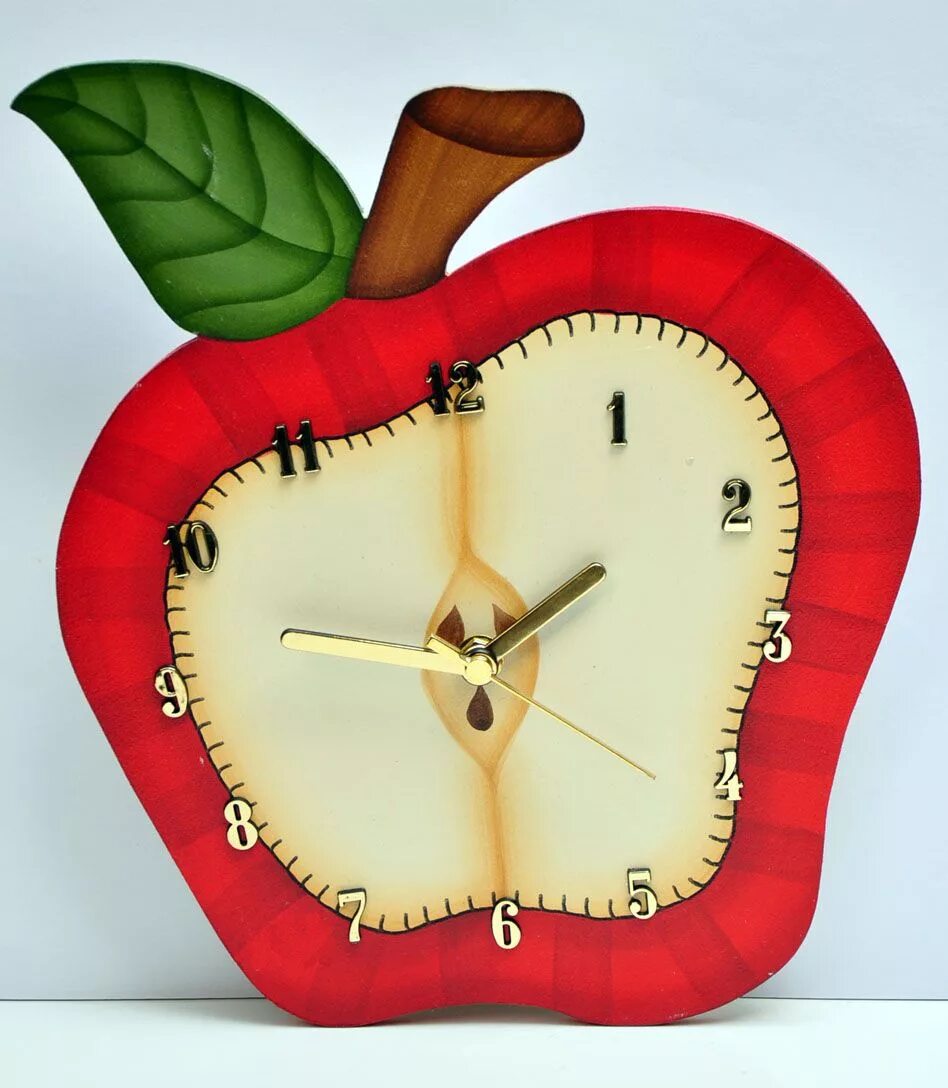 Как сделать часы apples. Настенные часы детская поделка. поделки из часов. самодельные часы поделка. веселые часы поделка.