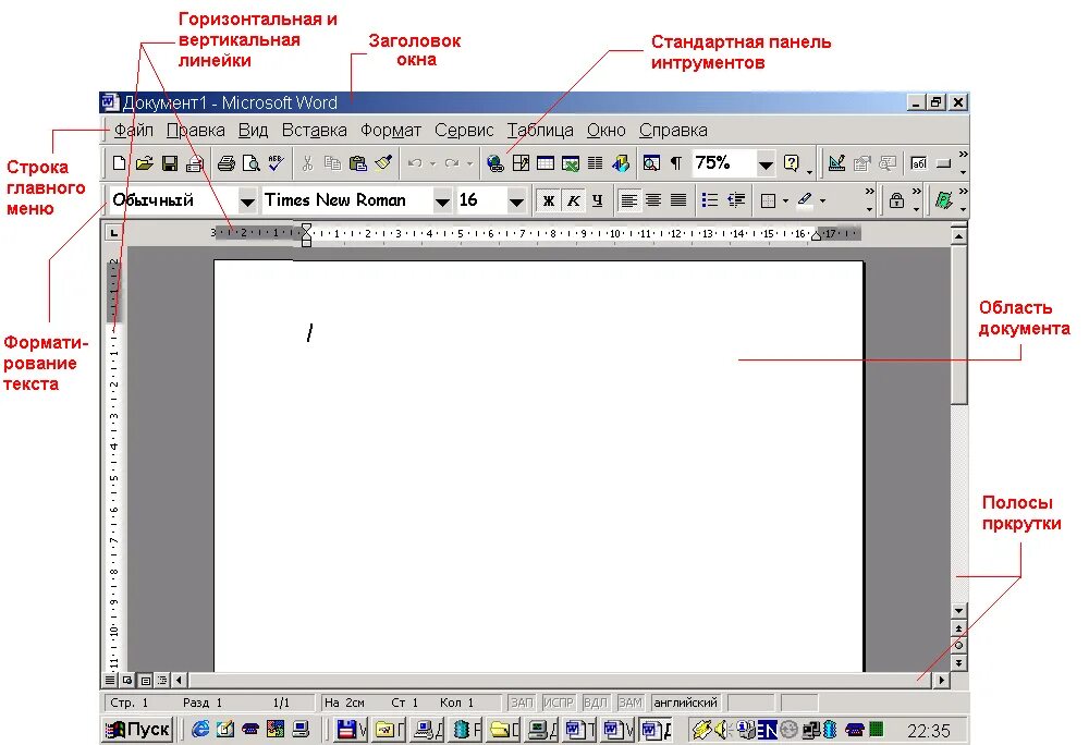 Текстовый процессор ворд 2003. Интерфейс текстового редактора MS Word. Текстовый процессор МС ворд. Панель текстового процессора MS Word.