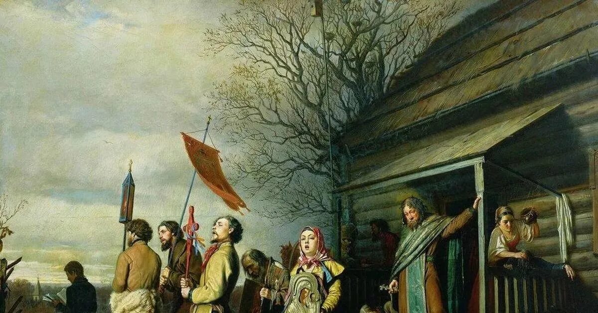 1861. Картина перова сельский крестный ход на пасхе. 1861. Сельский крестный ход на пасхе. Картина перова сельский крестный ход на пасхе.