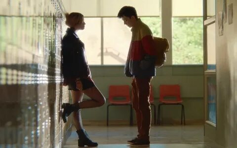 Asa Butterfield and Emma Mackey in Sex Education (2019) .