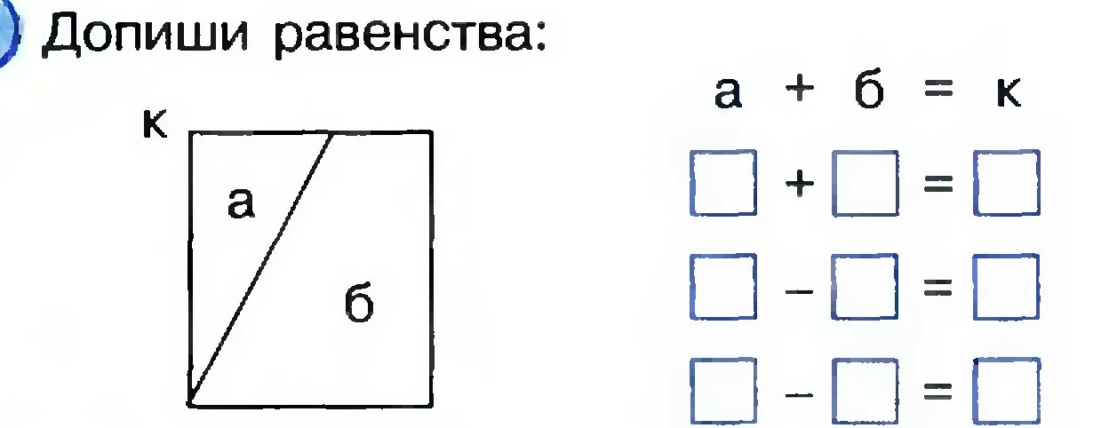 Допиши равенства. Допиши равенства а+б=к. Допиши равенства 1 класс. Равенство это 1 класс.