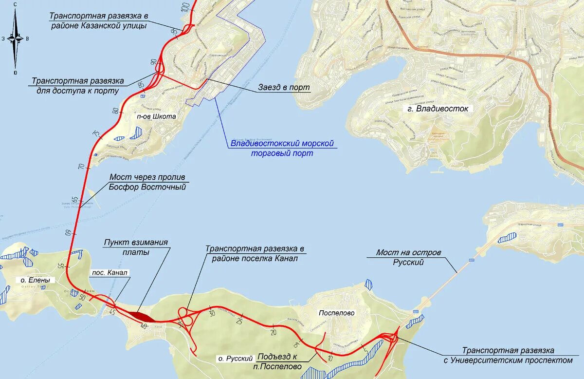 Проект моста на остров Елены во Владивостоке. Владивостокская Кольцевая автомобильная дорога проект. Проект кольцевой автодороги Владивосток. План ВКАД Владивосток. Карта островов приморский край