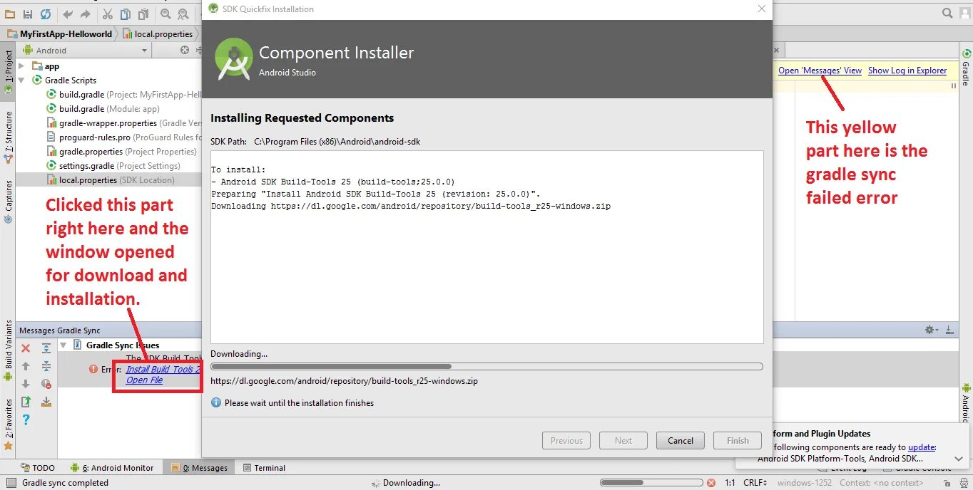 Программа на вашем компьютере разорвала хост соединение. Sync failed. Gradle install. Windows installer preparing to install.... How to Fix Studio one install button.