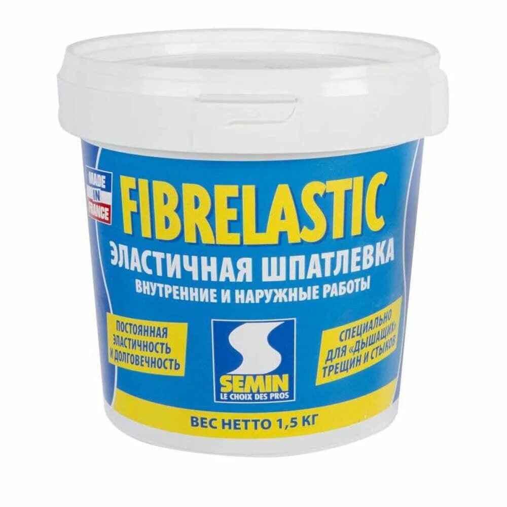 Шпаклевка Semin FIBRELASTIC. Шпаклёвка эластичная Semin Fiberlastic, 1.5 кг. FIBRELASTIC Semin . Шпатлевка эластичная. Шпаклёвка эластичная Semin Fiberlastic, 5 кг.