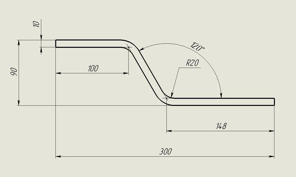 Гиб 3 4. Чертежи гиба листового металла. Чертеж гибки листового металла. Чертеж листовой детали линии гиба. Гнутый пруток чертеж.