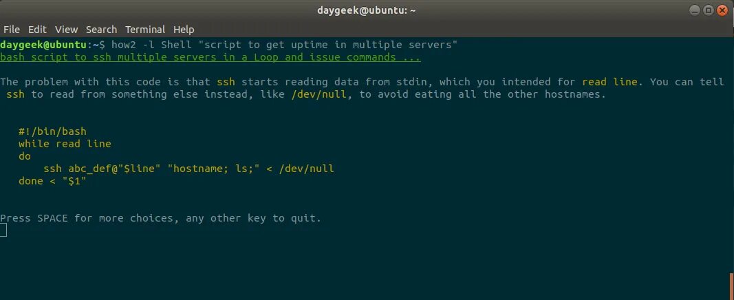While read line. While bash. while in bash. done bash. while read line; do bash.