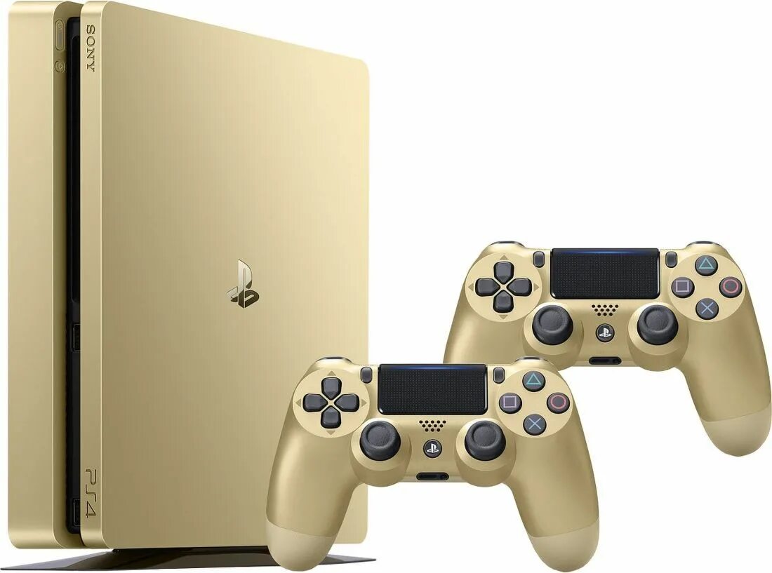 Ps4 gold edition. PLAYSTATION 4 Slim. Плейстейшен 4 слим Голд. PLAYSTATION 4 Slim 1tb 2 джойстика. Игровая приставка Sony PLAYSTATION 4 Slim 1tb 2 геймпада.