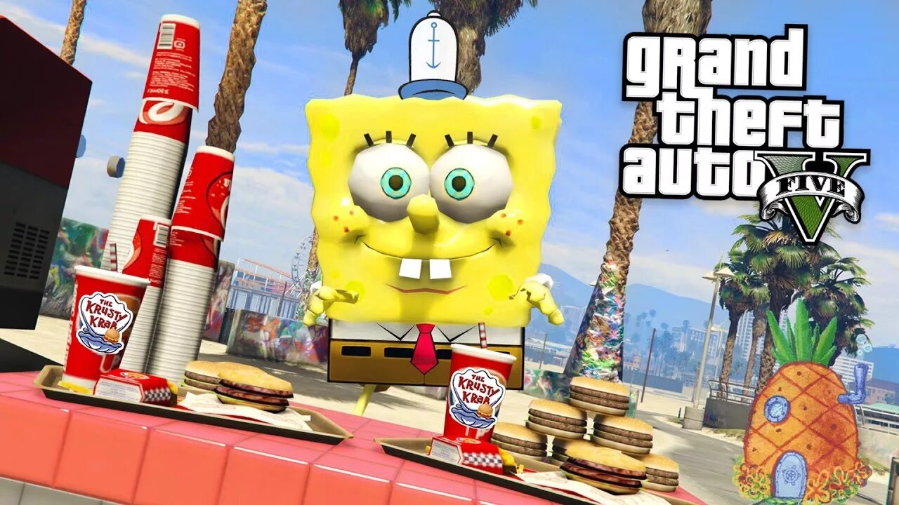 Мод много денег spongebob adventures. Гта бикини боттом. gta spongebob. spongebob gta 5. гта 5 губка боб квадратные штаны.