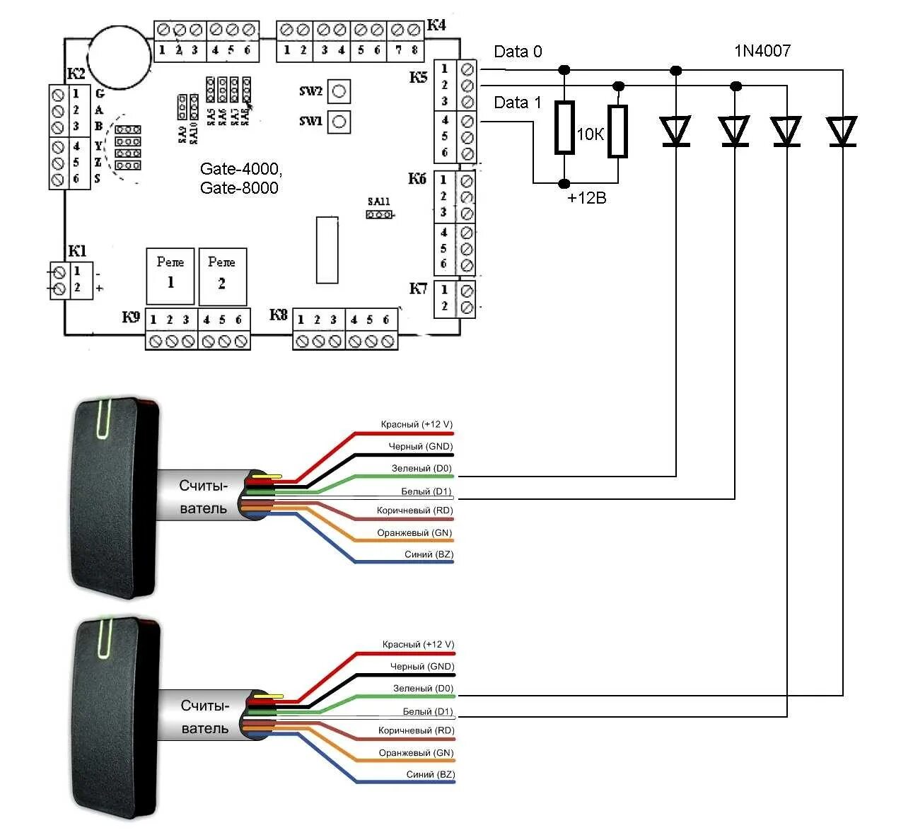 Se 2 соединение. Z5r контроллер и 2 считывателя. Wiegand 26 считыватель схема подключения. Контроллер КТМ-602м. Считыватель CP-Z-2 схема подключения к с 2000 2.