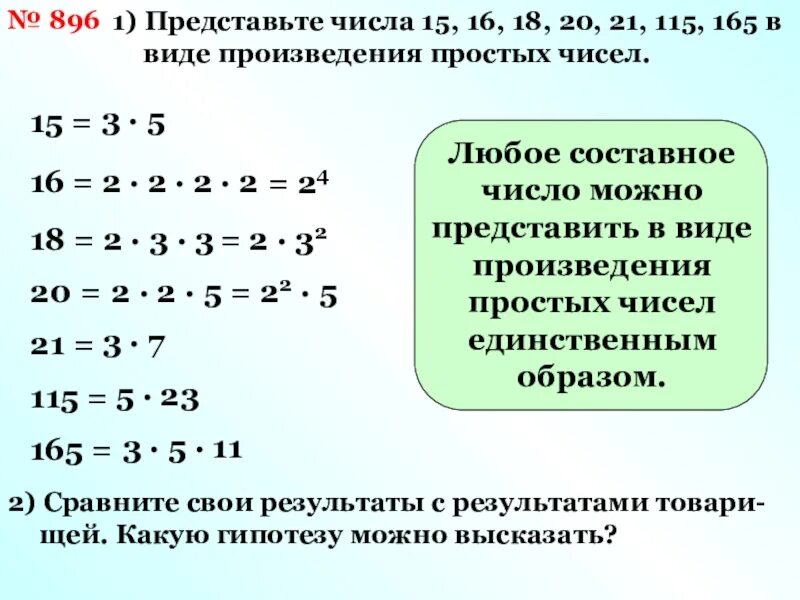 Число 16 представлено в виде произведения