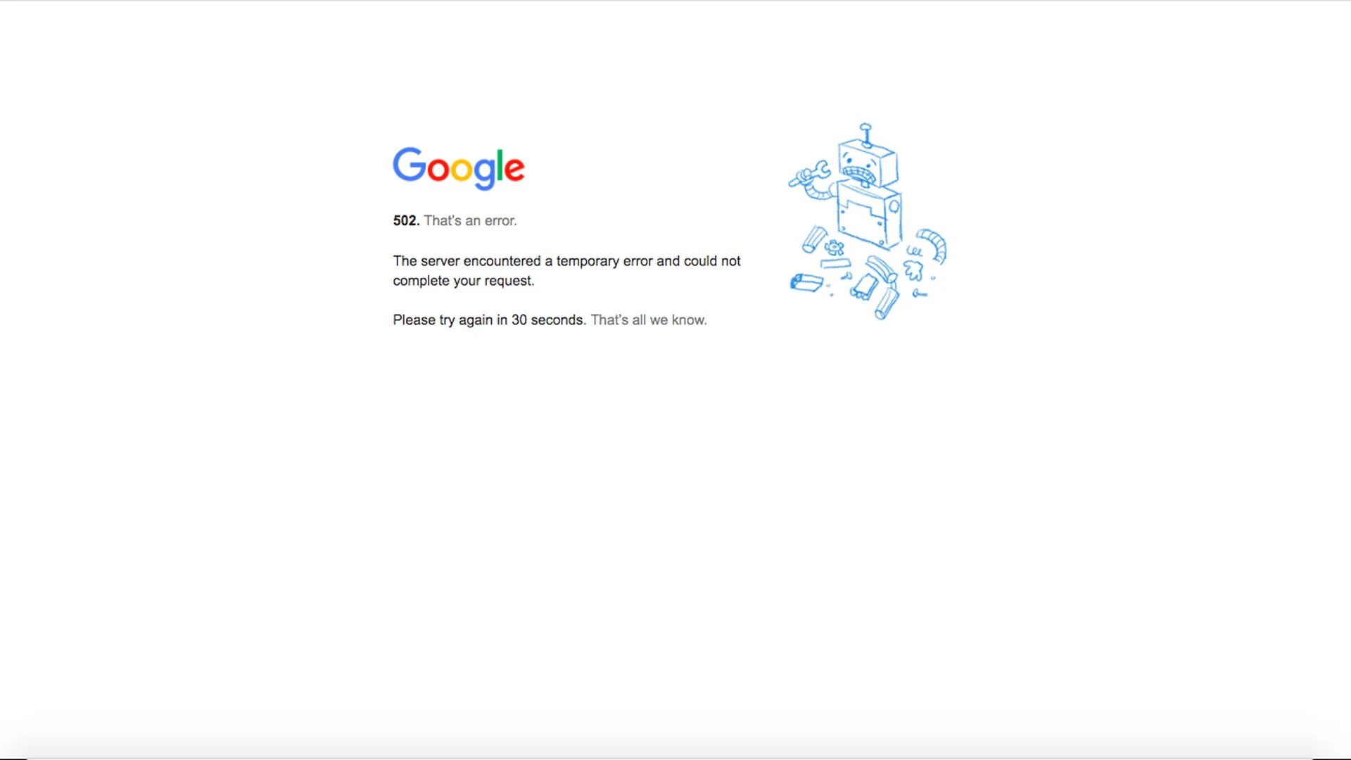 Google errors