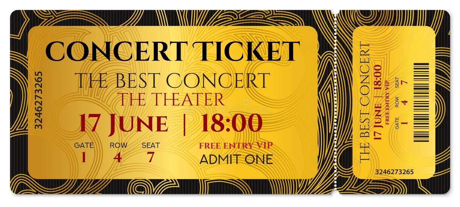 Tickets концерт. Concert ticket. Золотой билет. Билет с Купоном отрывным. Золотой билет на концерт.