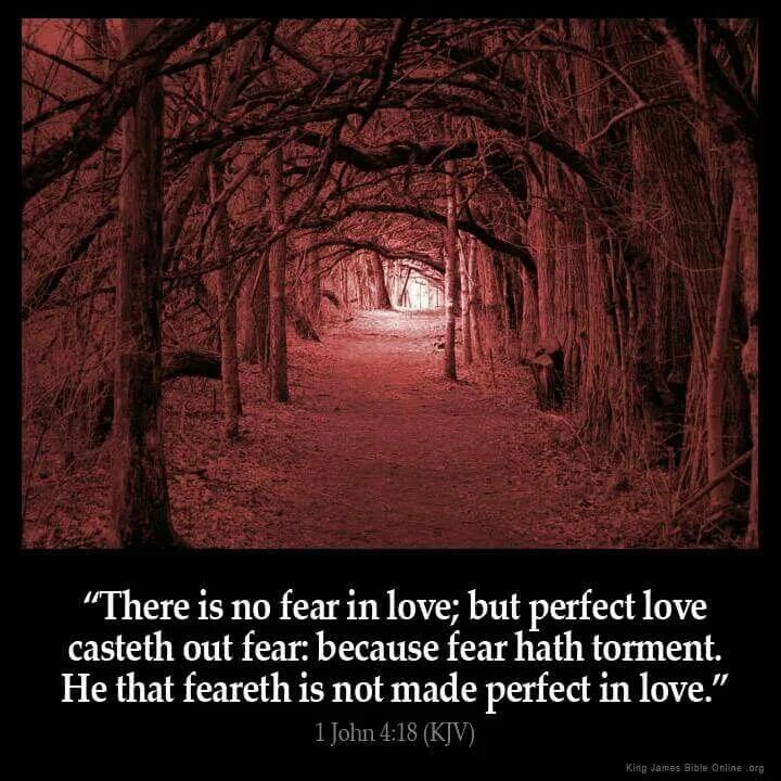 Because of fear. There is no Fear. Those who Fear. Perfect Love casteth out Fear Tattoo. Fear of being outside.