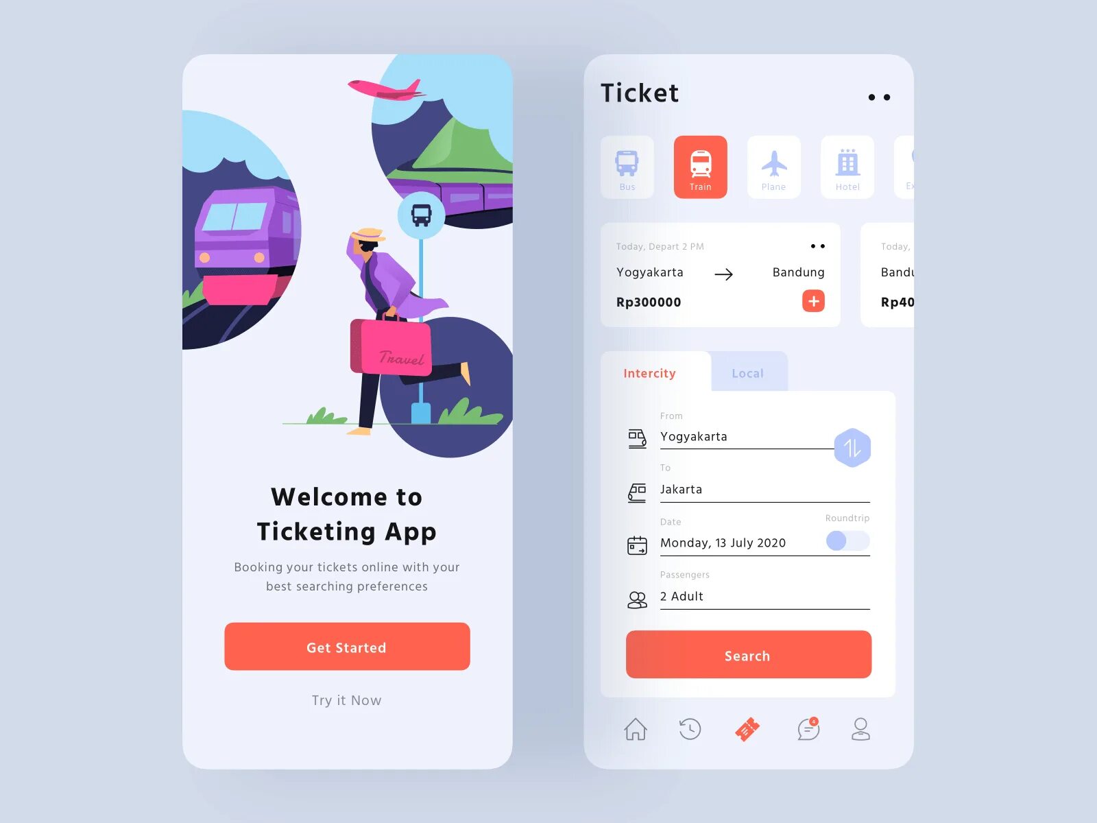 Tickets app. Concierge приложение. Ticket mobile UI. Light app Design.