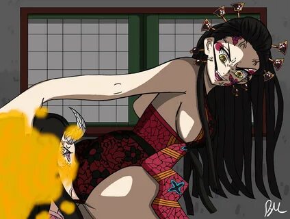 kamado nezuko, demon slayer, kimetsu no yaiba, 2girls, beanermane, big ass,...